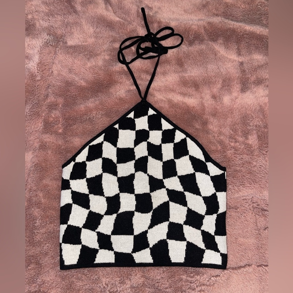 Checkered Halter Top